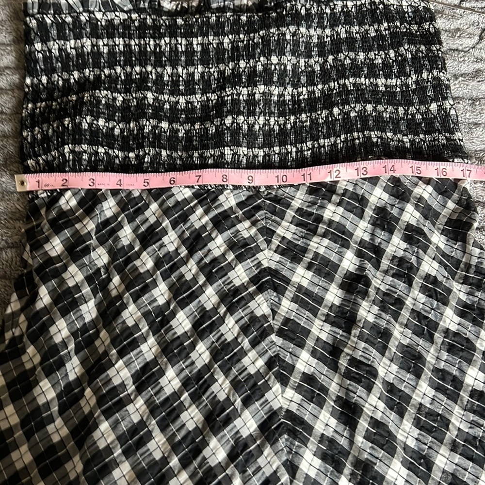 Ganni Black and White Plaid Maxi Dress - Picture 2 of 7